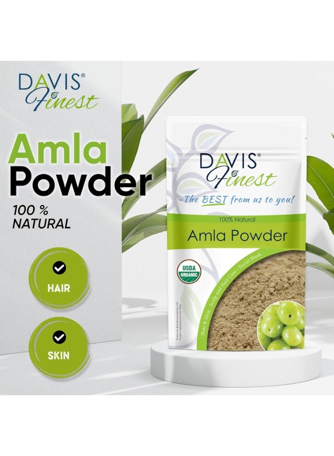 Davis Finest Organic Amla Powder 250g Ayurvedic Hair Growth Strengthening Deep Conditioning Anti frizz Hair Shine  - Image 5