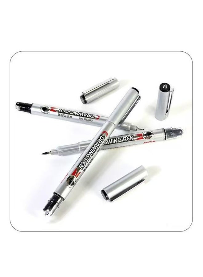 Leto A-Series Black Dual-Tip Comic Pen Set of 4 Curve, Fold, Dot, and Dashed Line Pens - Image 5