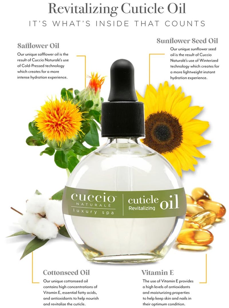 Cuccio Naturale Revitalizing Cuticle Oil - Hydrating Oil For Overnight Cuticle Repair - Remedy Damaged Skin And Thin Nails - Paraben And Cruelty-Free Formula - White Limetta And Aloe Vera - 2.5 Oz - Image 2