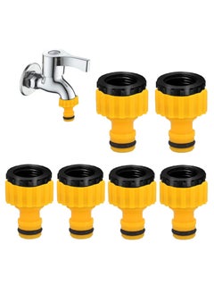 SANMUGEED 3/4 inch and 1/2 inch BSP 2in1 Plastic Outdoor Graden Hose Tap Connector Threaded Faucet Adapter 6 pack  - Image 1