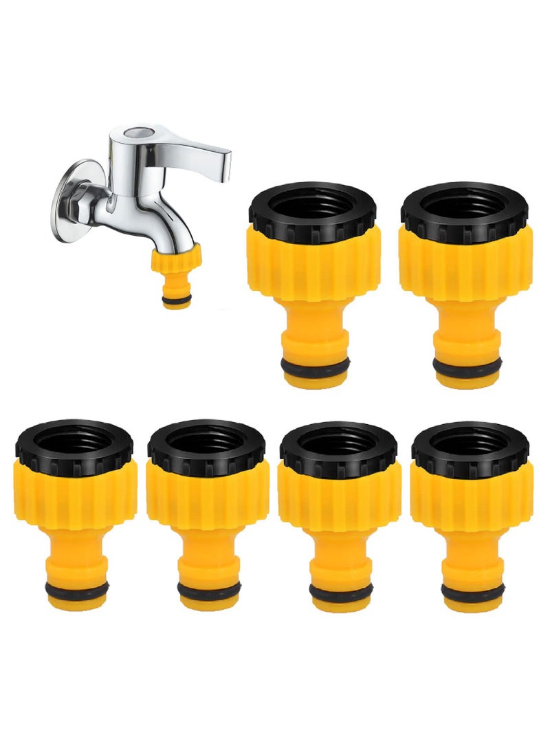 SANMUGEED 3/4 inch and 1/2 inch BSP 2in1 Plastic Outdoor Graden Hose Tap Connector Threaded Faucet Adapter 6 pack - Image 1
