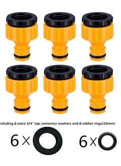 SANMUGEED 3/4 inch and 1/2 inch BSP 2in1 Plastic Outdoor Graden Hose Tap Connector Threaded Faucet Adapter 6 pack  - Image 3