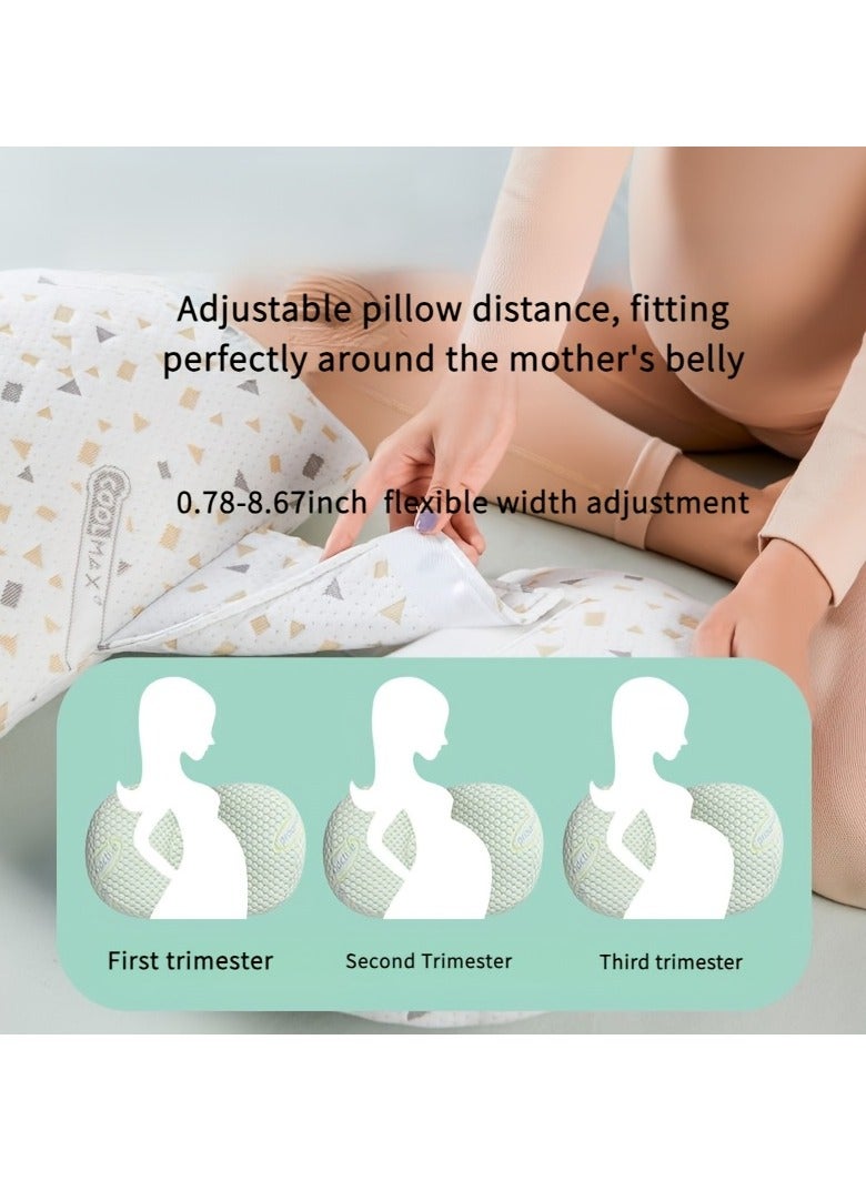 1pc SoftTouch Adjustable U-Shaped Pregnancy Pillow Full Body Support Cushion With Removable Cover Portable Back Support For Side Sleepers Made Of Polyester Fiber Material - Image 2