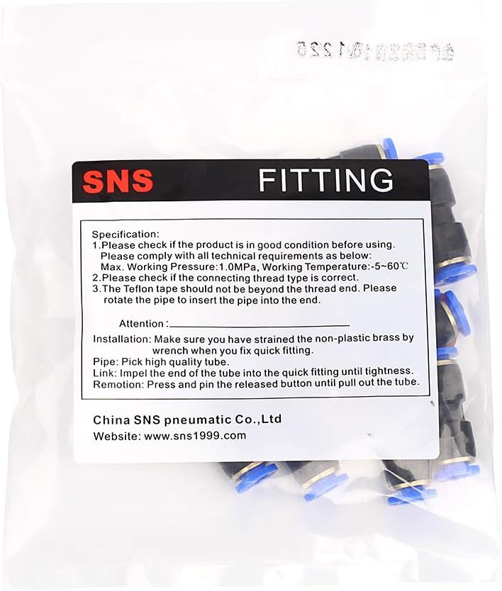 Sns 10mm Tube OD Plastic Straight Union Pipe Tube Fitting Straight Pneumatic Connector(10 PCS) SPU-10 - Image 3