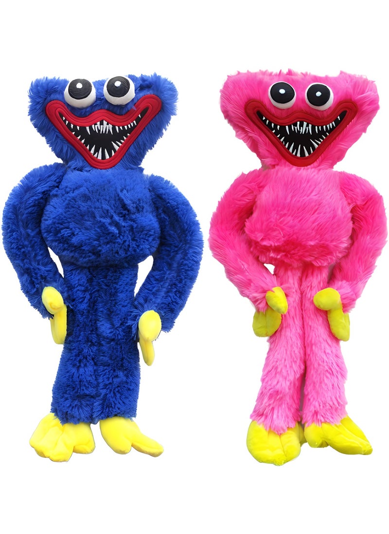 MAGIC VAULT Poppy Playtime Huggy Wuggy Plush Animal Toy -15.7in,2 Pieces (Blue-Pink)  - Image 1