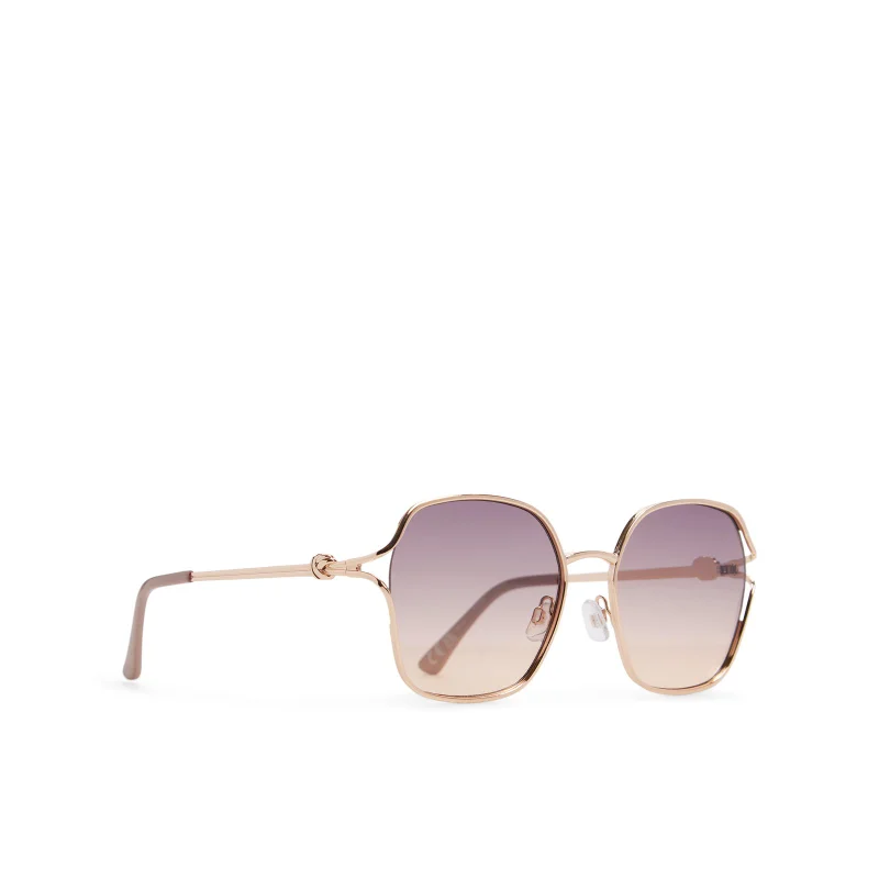 ALDO Onuwien Square Frame Sunglasses With Gold Accents