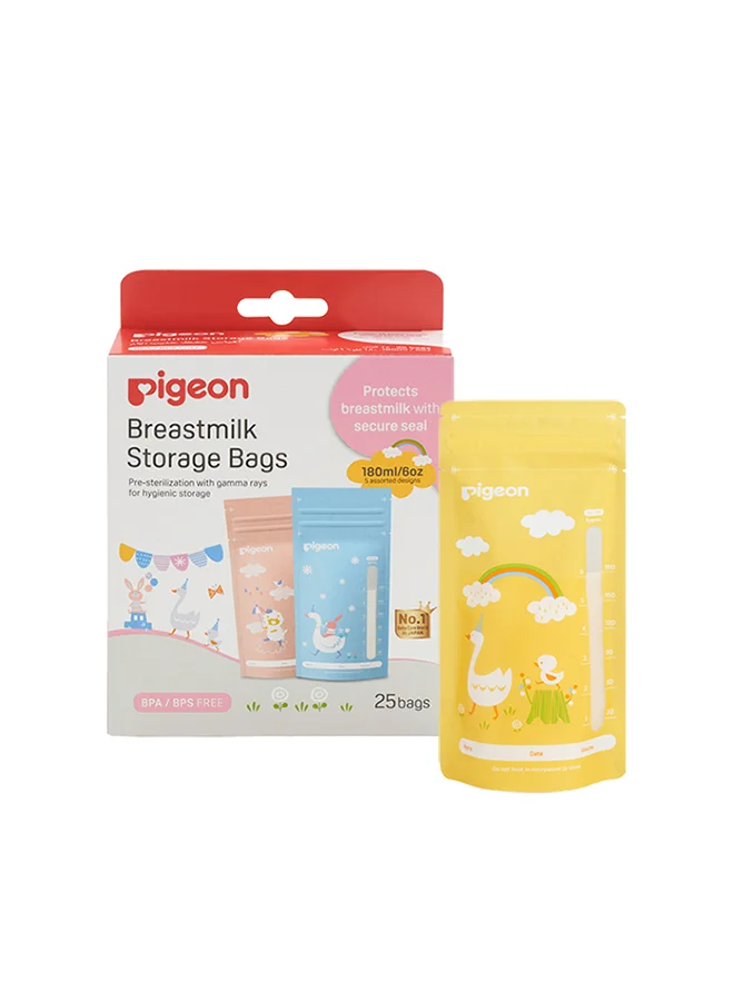 بيجون Breast Milk Storage Bags 180Ml, English/Arabic