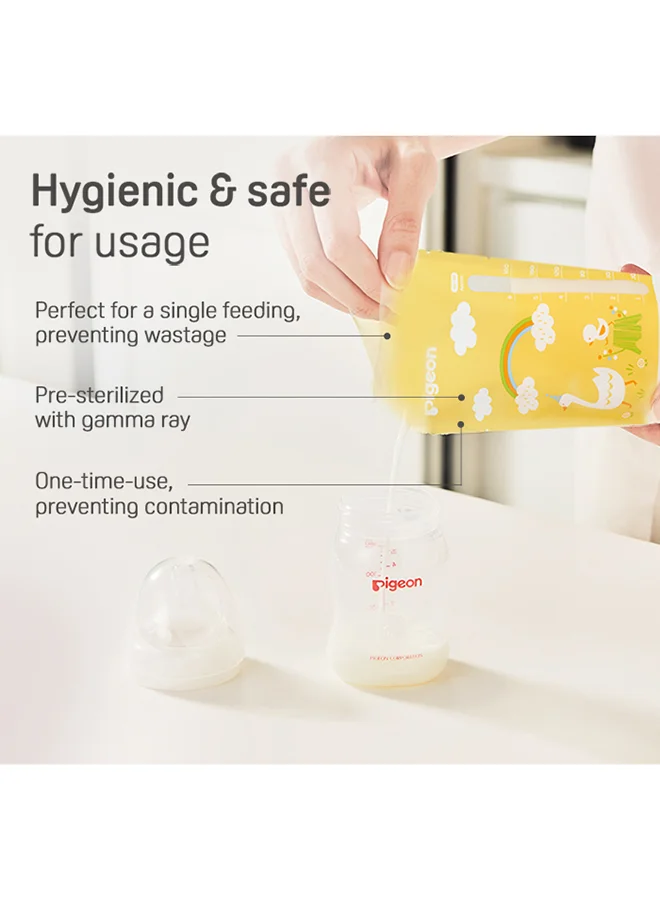 pigeon Breast Milk Storage Bags 180Ml, English/Arabic