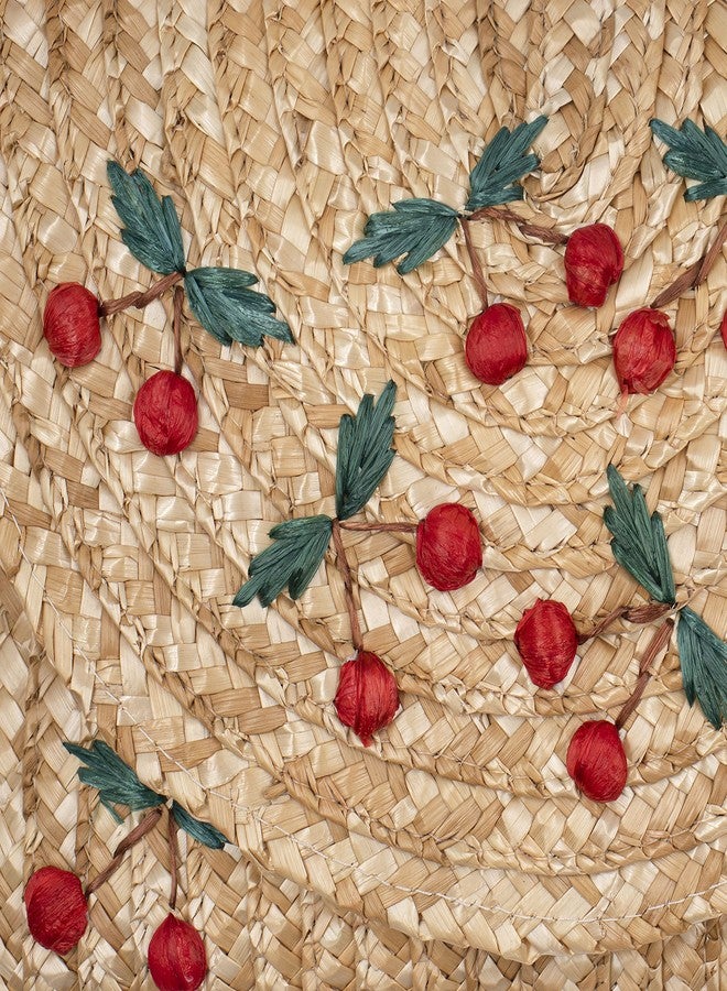 surell Cherry Crossbody Straw Bag - Women's Clutch Bag with Cherries - Summer Beach Bag with Long Strap - Image 3