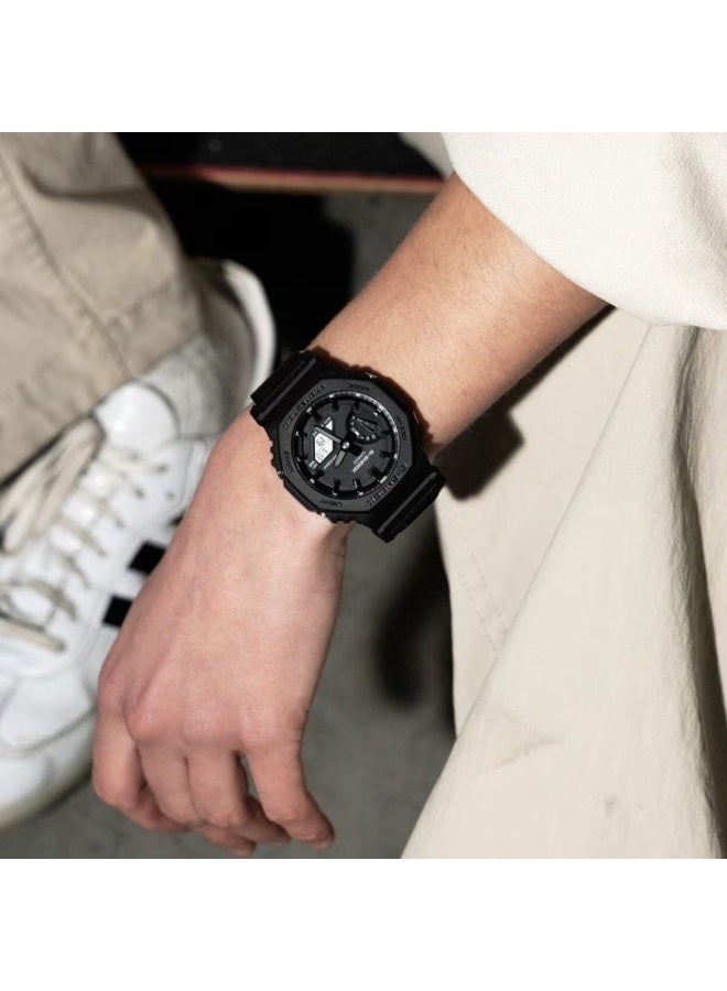 Casio G-Shock GA-2100BCE-1ADR “CasiOak” Analog-Digital Men’s Watch, Carbon Core Guard, Fabric Strap, Shock Resistant, 200M Water Resistant - Image 4