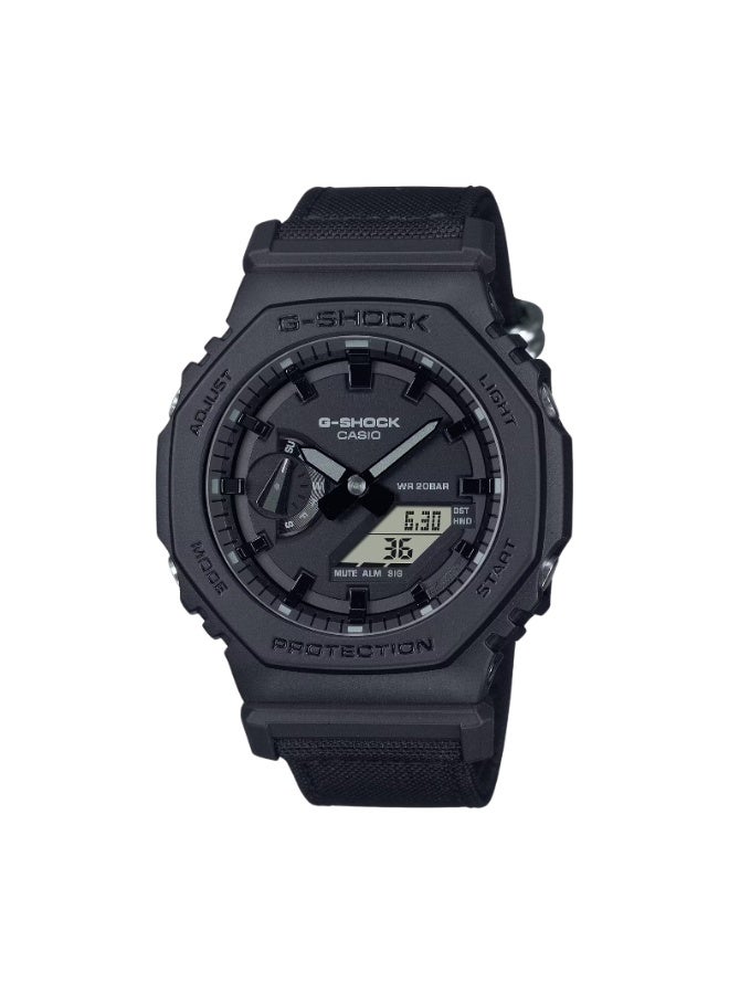 Casio G-Shock GA-2100BCE-1ADR “CasiOak” Analog-Digital Men’s Watch, Carbon Core Guard, Fabric Strap, Shock Resistant, 200M Water Resistant - Image 1