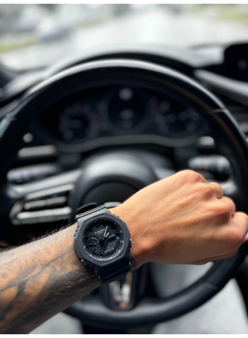 Casio G-Shock GA-2100BCE-1ADR “CasiOak” Analog-Digital Men’s Watch, Carbon Core Guard, Fabric Strap, Shock Resistant, 200M Water Resistant - Image 5