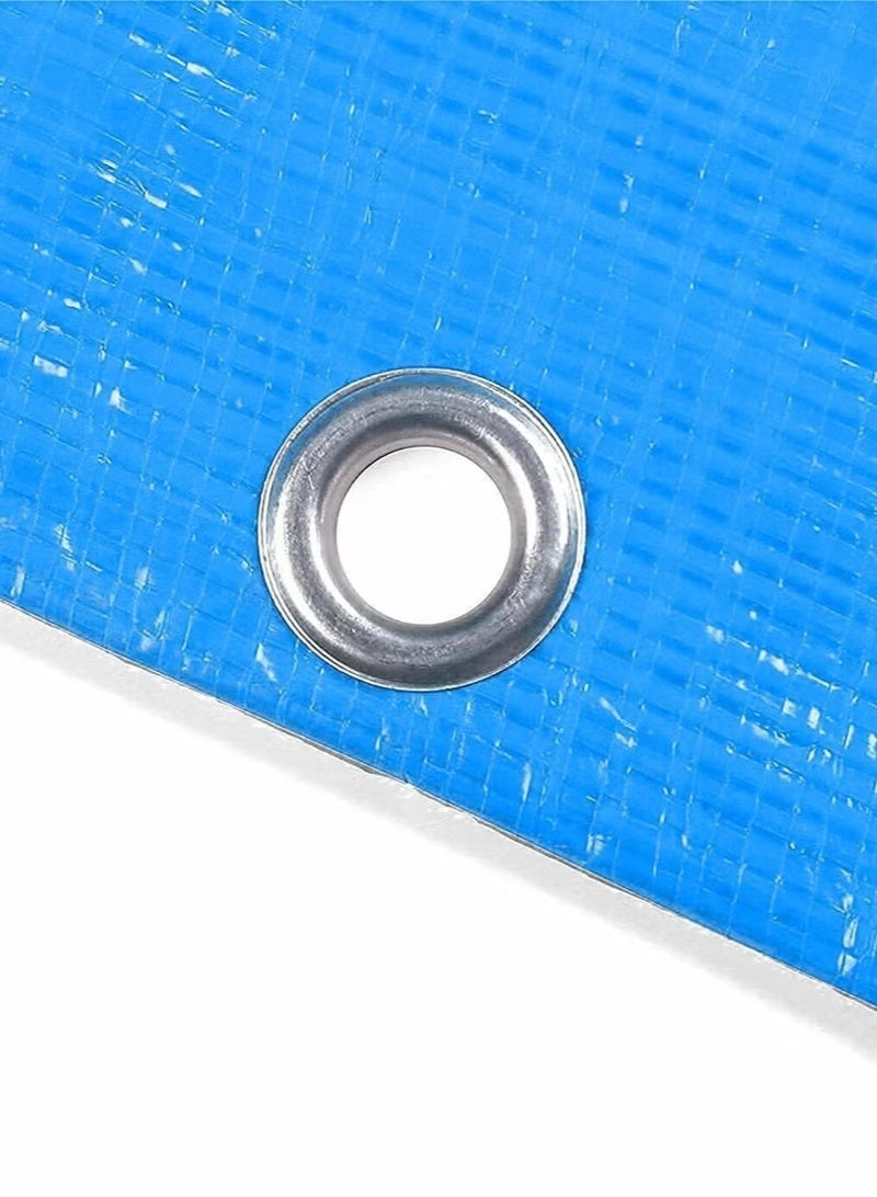 Blue Heavy Duty Tarpaulin Cover – Waterproof, Frost & Weather Resistant, UV Protection, Multi-Purpose Outdoor Tarp, 5m x 8m - Image 3