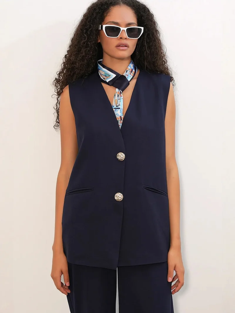 بيغ دارت BDART Long V-Neck Buttoned Smart Waistcoat