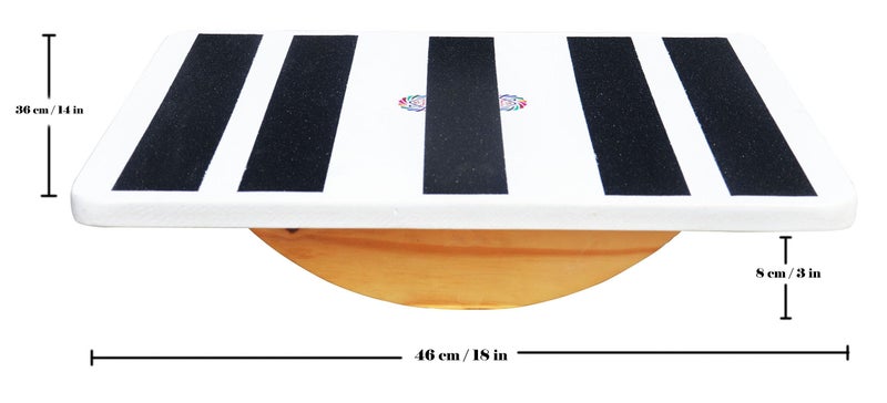 Homecute Balance Board Wobble Board for Physical Therapy, Standing Desk,Rocker Board, Core Training, Exercise Balance Stability Trainer for gym, home & Workout Made with MDF & Wood (Rectangle-Small) - Image 2