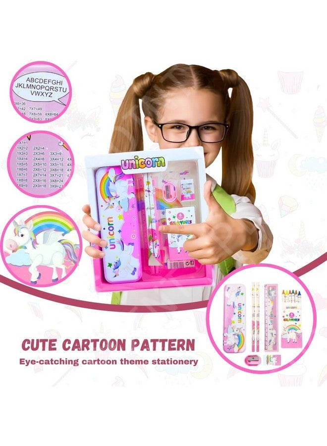 بلس بوينت مجموعة هدايا القرطاسية PLUSPOINT للأطفال - عبوة من 7 قطع، أدوات مكتبية للأطفال هدية مفيدة مجموعة القرطاسية الكرتونية هدية الإرجاع إكسسوارات مدرسية للأطفال عناصر هدايا لأعياد الميلاد (يونيكورن) - Image 4