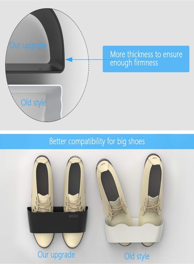 Yocice Wall Mounted Shoes Rack 4Pack with Sticky Hanging Strips, Plastic Shoes Holder Storage Organizer,Door Shoe Hangers (SM03-Black-4) - Image 5