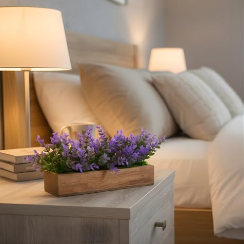 fancymart Artificial Plant Leaves in a Stylish Wooden Planter | Perfect Home Décor Item, Height 11cm x Width 20.5 cm - Image 4