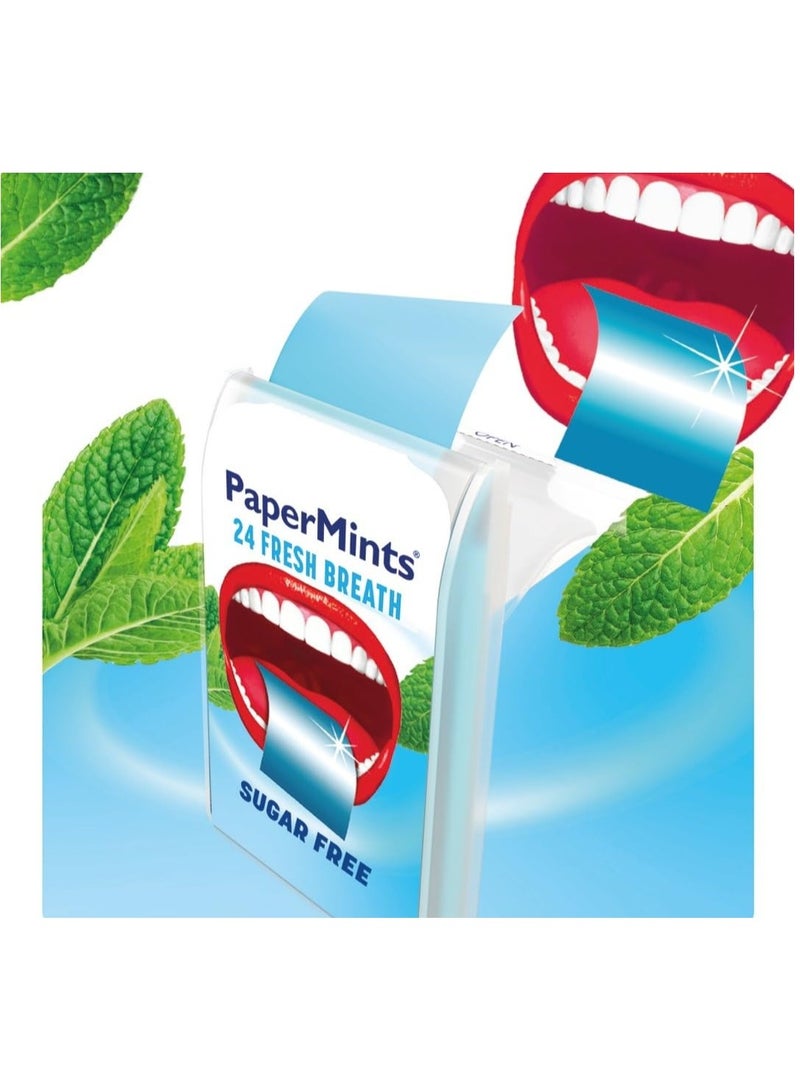 papermints Three Pieces of Mint Mouth Freshener Strips for Fresh Breath 3X24 Strips - Image 3