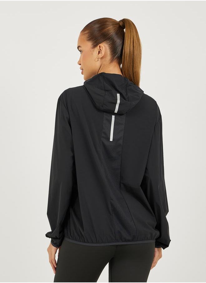 Styli Reflective Stripe Detail Full Zip Up Windbreaker  - Image 4