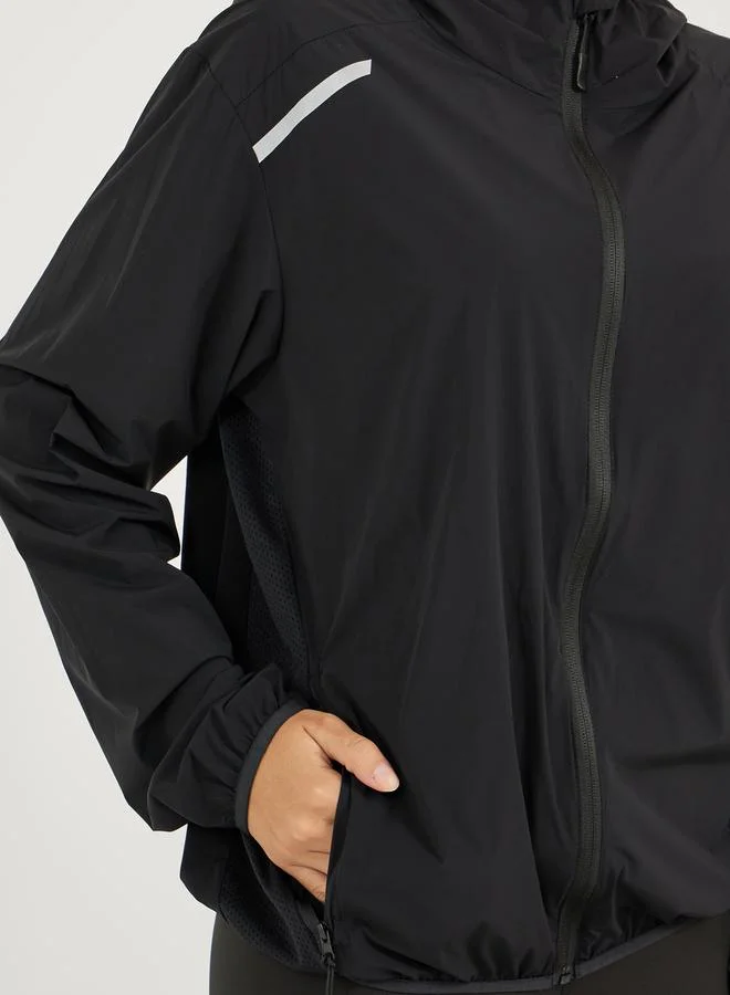 Styli Reflective Stripe Detail Full Zip Up Windbreaker