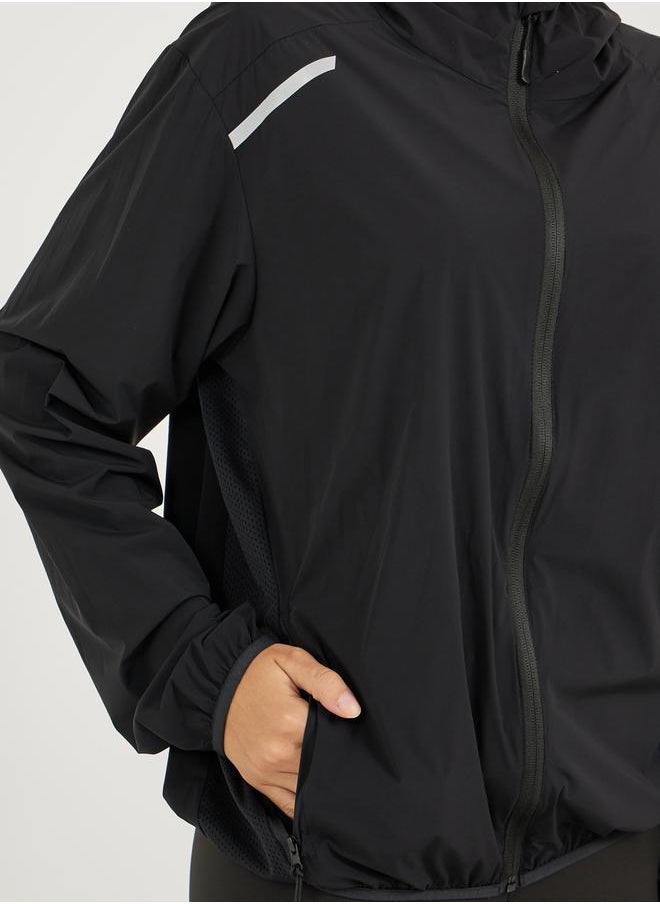 Styli Reflective Stripe Detail Full Zip Up Windbreaker  - Image 3