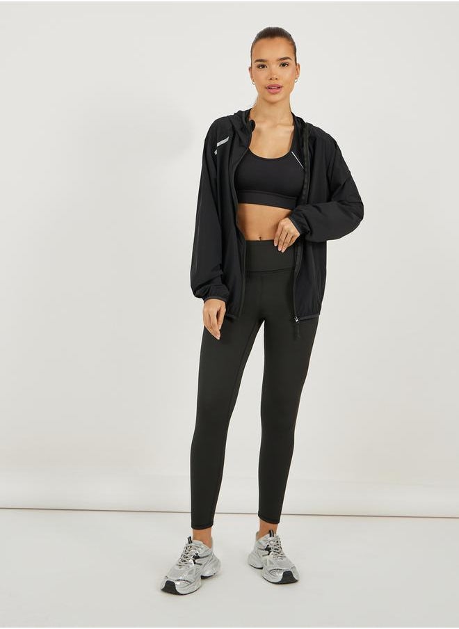 Styli Reflective Stripe Detail Full Zip Up Windbreaker  - Image 2