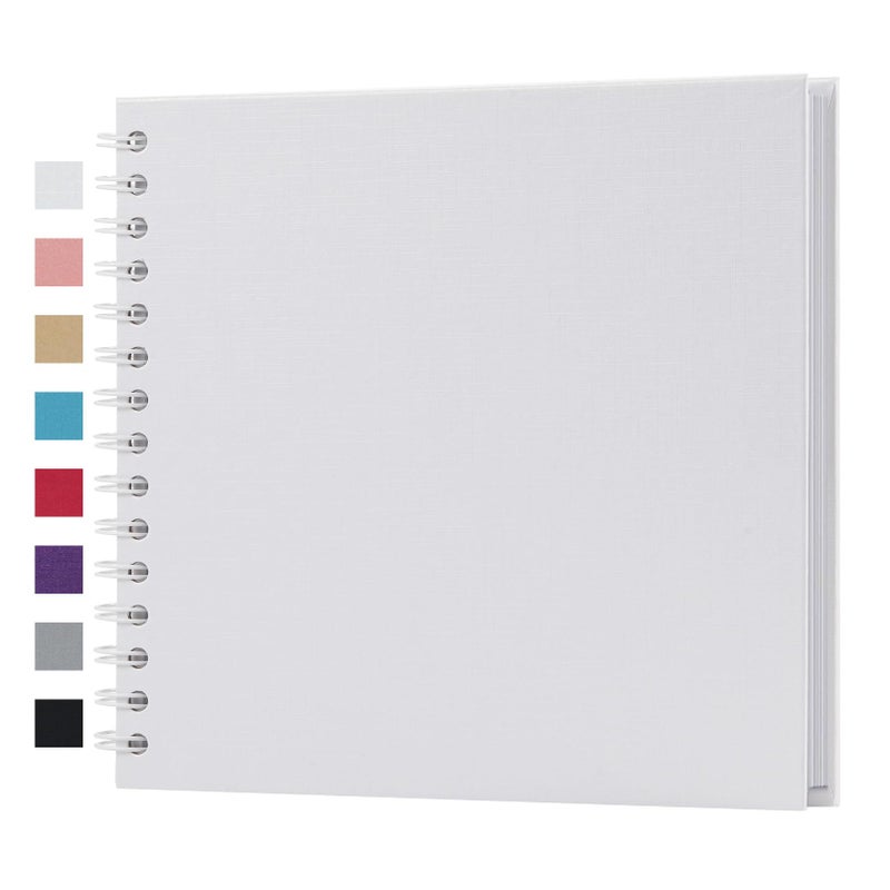 potricher 8 x 8 Inch DIY Scrapbook Album 40 Pages Hardcover Kraft Paper Scrap Book Photo Albums Memory Book for Wedding and Anniversary Family White 8 Inch