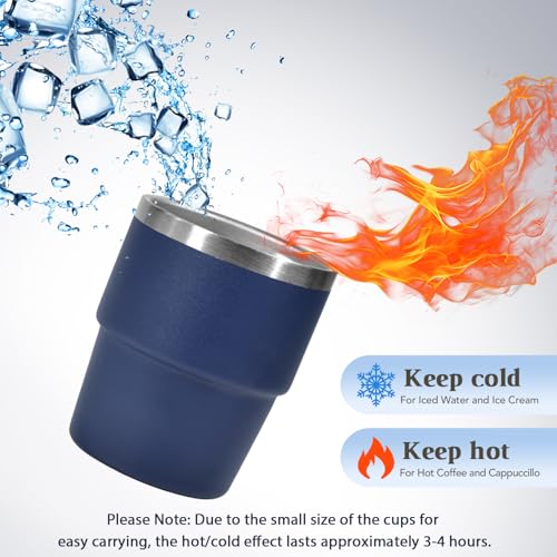 CHLJAR 6oz Vacuum Insulated Espresso Cup Set of 2, Espresso Shot Cup for Coffee, Double Wall Stainless Steel Mini Tumbler Shot Glasses with Lid - Image 5