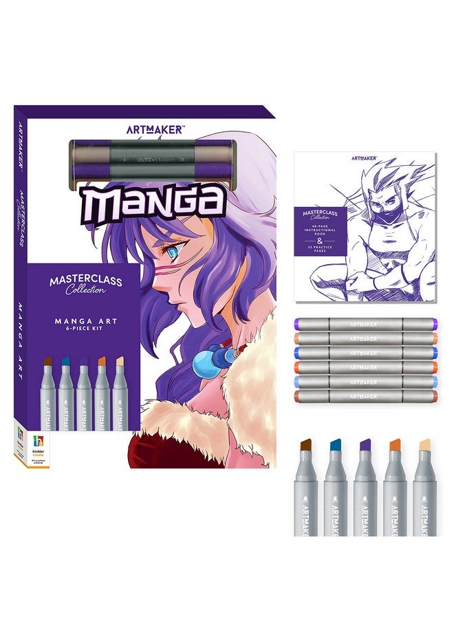 Hinkler مجموعة Art Maker Masterclass: مجموعة رسم المانجا للكبار مجموعة رسم المانجا أدوات الرسم الفنية اليابانية أدوات الرسم المتقدمة دليل الرسم الفنون والحرف اليدوية للكبار مجموعات الحرف اليدوية - Image 1
