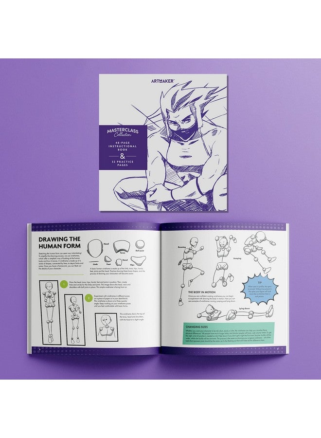 Hinkler مجموعة Art Maker Masterclass: مجموعة رسم المانجا للكبار مجموعة رسم المانجا أدوات الرسم الفنية اليابانية أدوات الرسم المتقدمة دليل الرسم الفنون والحرف اليدوية للكبار مجموعات الحرف اليدوية - Image 3