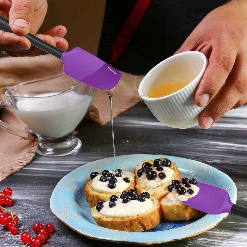 Coukre Silicone Spatula Set of 5,High Temperature Resistant, Food Grade Silicone, Dishwasher Safe, for Baking, Cooking (Purple Black) - Image 5