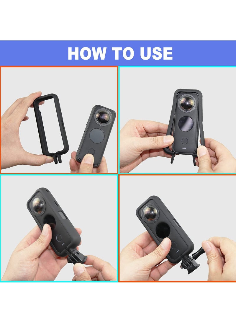 SYOSI Protective Case for Insta360 One X2 Frame Panoramic Camera Cage Frame Housing Case Action Camera Compatible with Insta360 X2 Rubber Protective Frame - Image 5