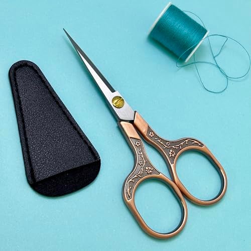 KISTARCH Small Sharp Scissors for Hair Cutting, Beard, Eyebrow, Nose, Facial Hair, Beauty | Sewing Trimming Scissors for Embroidery, Yarn Fabric, Thread, Craft & Crochet - Image 2