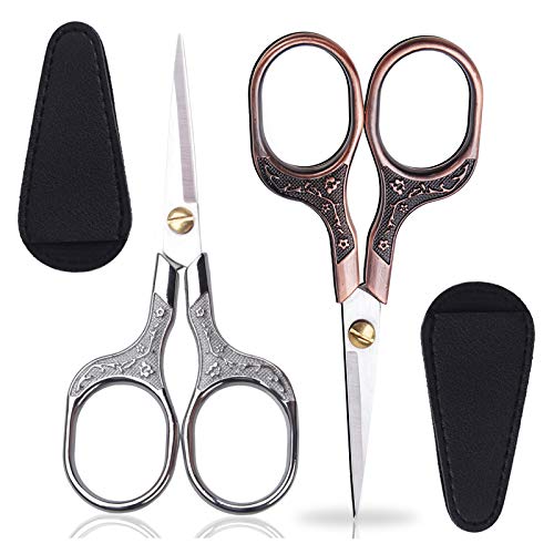 KISTARCH Small Sharp Scissors for Hair Cutting, Beard, Eyebrow, Nose, Facial Hair, Beauty | Sewing Trimming Scissors for Embroidery, Yarn Fabric, Thread, Craft & Crochet - Image 1