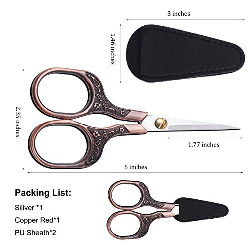 KISTARCH Small Sharp Scissors for Hair Cutting, Beard, Eyebrow, Nose, Facial Hair, Beauty | Sewing Trimming Scissors for Embroidery, Yarn Fabric, Thread, Craft & Crochet - Image 5