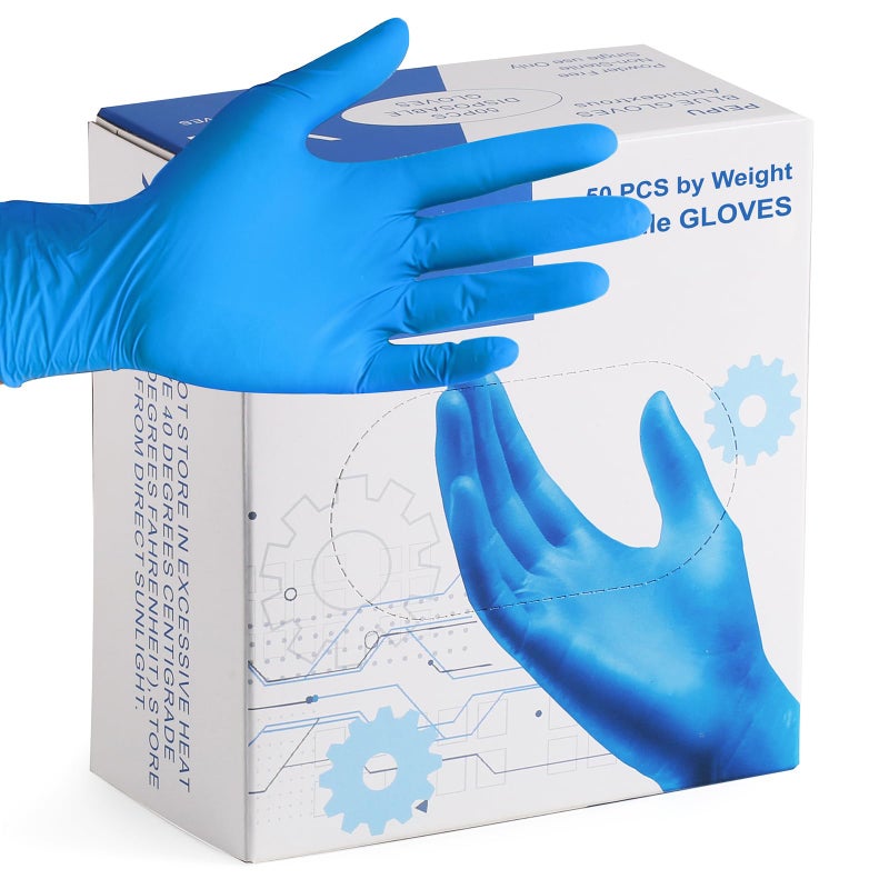 PEIPU Nitrile Disposable GlovesLarge 50PackPowder Free Cleaning Service Gloves Latex Free - Image 3