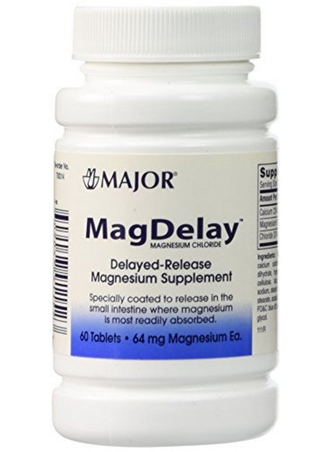 Major Pharmaceuticals Magdelay 64Mg Delayedrelease Magnesium Supplement 60 Count Tablets [3Pack] - Image 1
