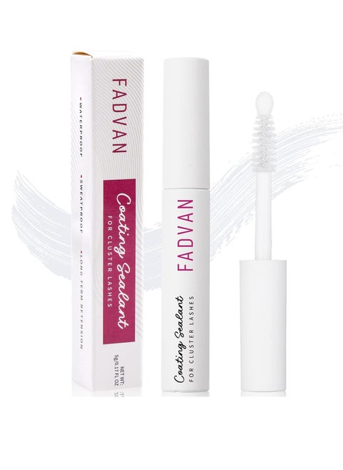 Lash Sealant for Eyelash Extensions Overnighter Lash Sealer For Cluster Lashes DIY Lash Extension Coating Long-Lasting 2 Weeks Lash Seal By FADVAN (5ml, Clear)