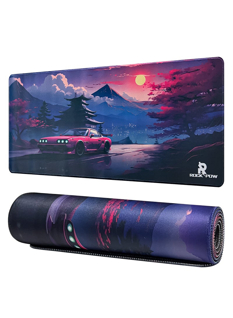 Rock Pow ROCK POW Large Gaming Mouse Pad with Anti-Slip Surface, 800x300x3mm,Thicker Rubber Base Gaming Mousepad with Stitched Edges Design for mouse and keyboard,gaming home and working office  - Image 1
