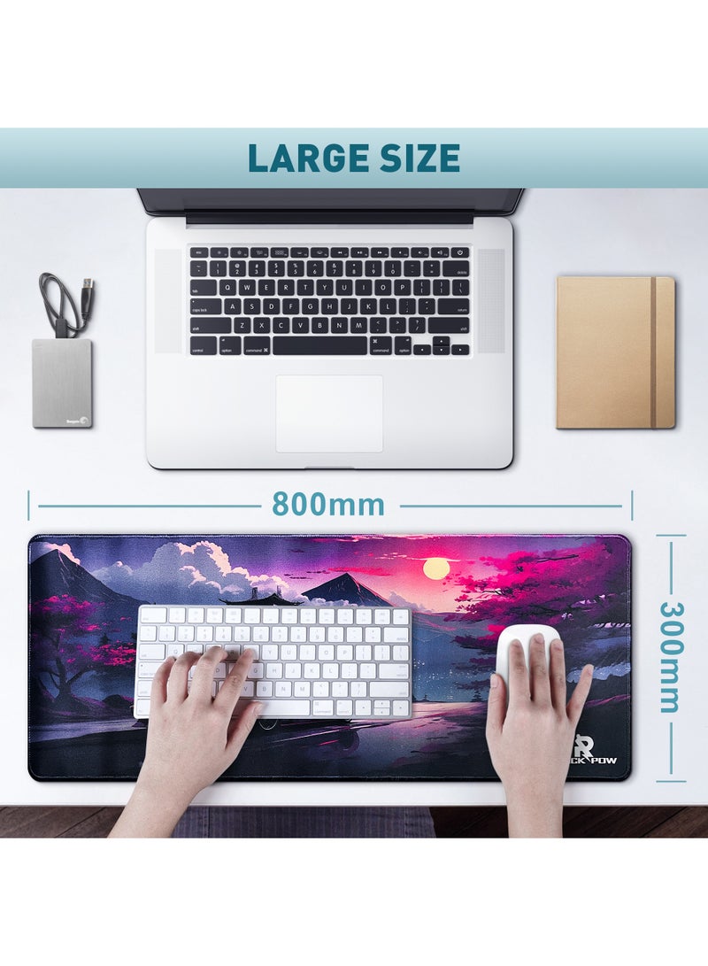Rock Pow ROCK POW Large Gaming Mouse Pad with Anti-Slip Surface, 800x300x3mm,Thicker Rubber Base Gaming Mousepad with Stitched Edges Design for mouse and keyboard,gaming home and working office  - Image 5