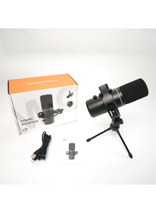 ميكروفون ألعاب ديناميكي ZFSZ WM8 RGB ثنائي الوضع XLR/USB مع حامل ثلاثي - Image 1