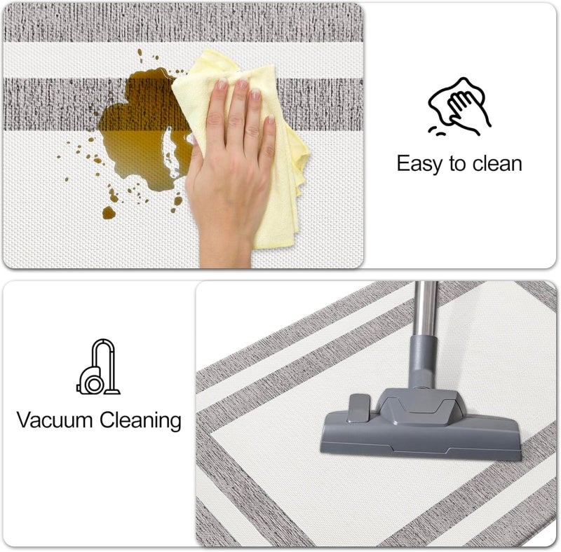 Anti Fatigue Kitchen Mat 45 X 180 Cm 0.4-Inch Thick Cushioned Foam - Waterproof Non-Slip PVC Standing Mat for Home Kitchen Office Laundry Room - Image 5