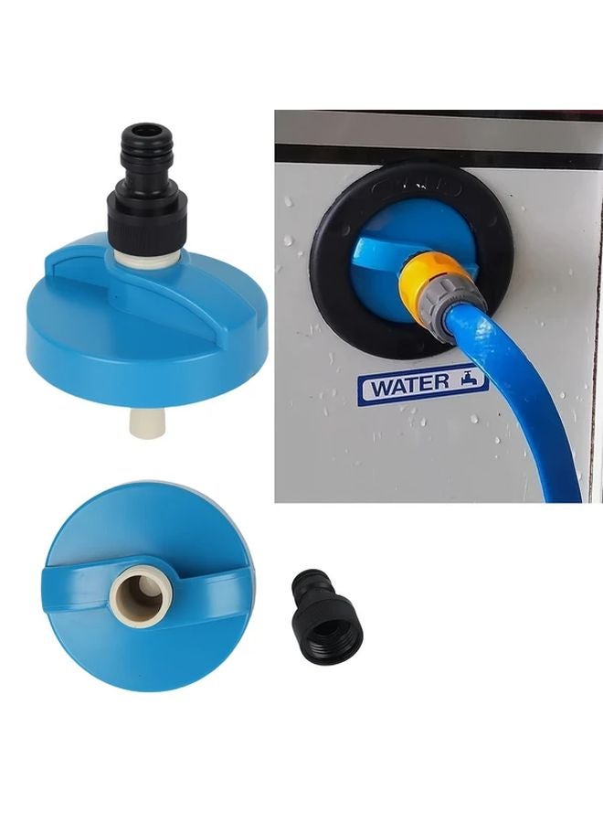 Heavy Duty Blue RV Water Inlet Filler Cap With Quick Connect Hose Connector 1 Set - Image 4