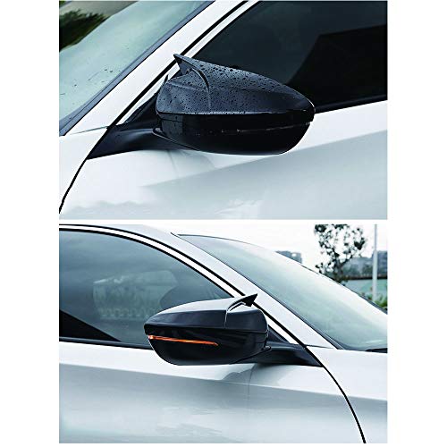 XITER ABS Electroplated Finishes Style Cow Horn All Inclusive Rearview Mirror Cover Door Side Moulding Trim Generation For Honda Accord 10th 11th 2018 2019 2020 2021 2022 2023 2024 2025,Glossy Black - Image 3