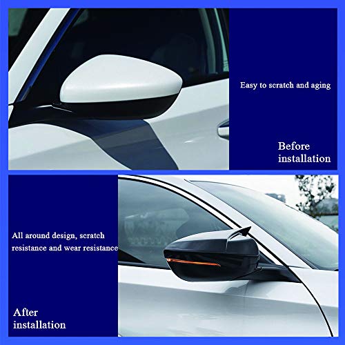 XITER ABS Electroplated Finishes Style Cow Horn All Inclusive Rearview Mirror Cover Door Side Moulding Trim Generation For Honda Accord 10th 11th 2018 2019 2020 2021 2022 2023 2024 2025,Glossy Black - Image 2