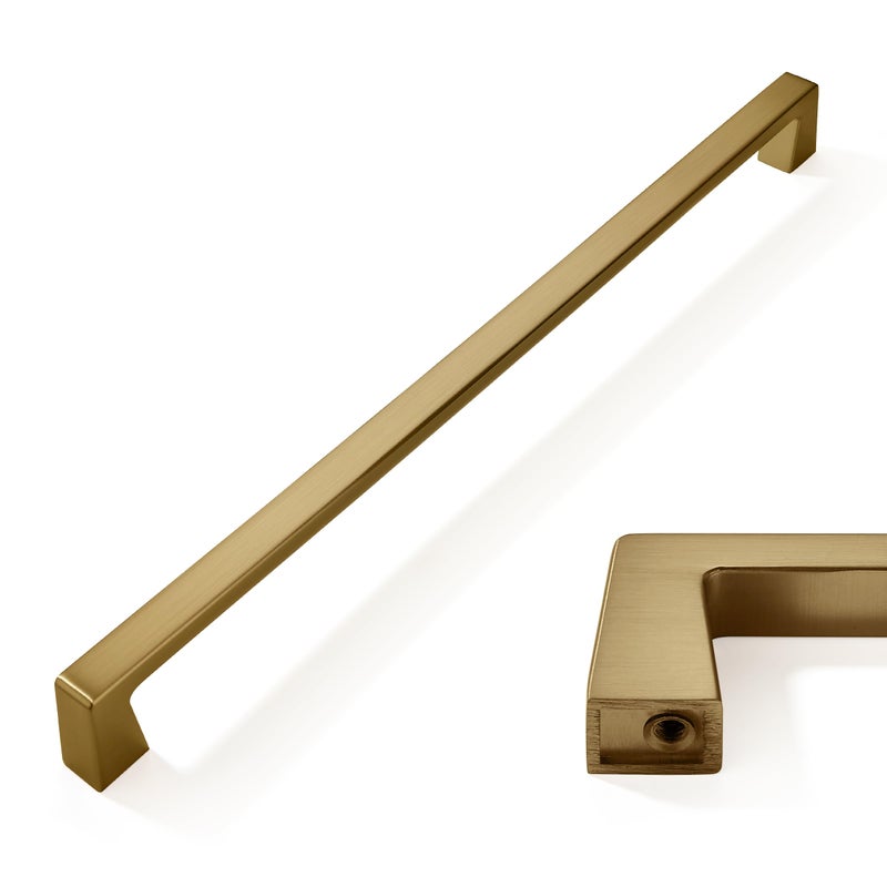 CABDM 1 Pack 18 Inch Appliance Pull Champagne Bronze Cabinet Pulls Satin Brass Drawer Pulls Kitchen Cabinet Hardware Kitchen Handles for Cabinets Cupboard Handles Drawer Handles - Image 2