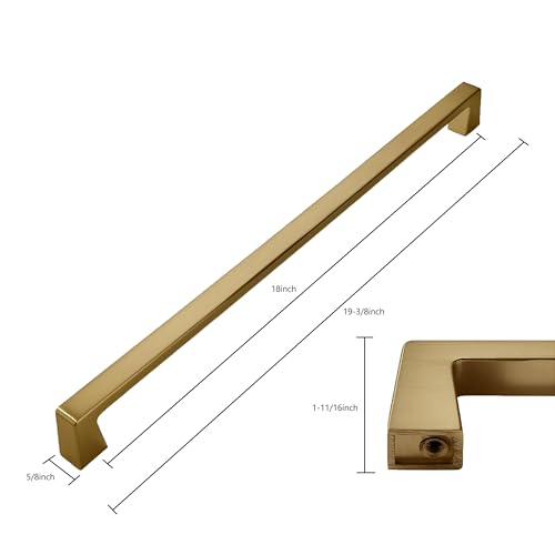 CABDM 1 Pack 18 Inch Appliance Pull Champagne Bronze Cabinet Pulls Satin Brass Drawer Pulls Kitchen Cabinet Hardware Kitchen Handles for Cabinets Cupboard Handles Drawer Handles - Image 3