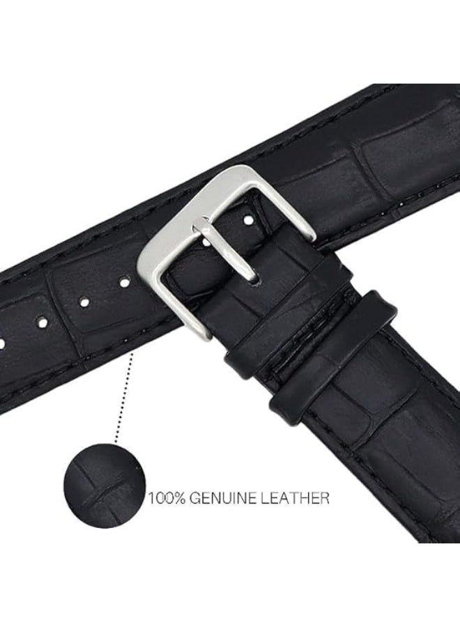 سوار ساعة جلد 20 ملم لساعة سامسونج جالاكسي 46 ملم/جالاكسي 3 (45 ملم/46 ملم)، جير 2/جير S3 ، هواوي 2 كلاسيك/3/3 برو/جي تي (42 ملم، 46 ملم، 2e، رانر)/(GT2، GT2 برو، GT3)_أسود - Image 5