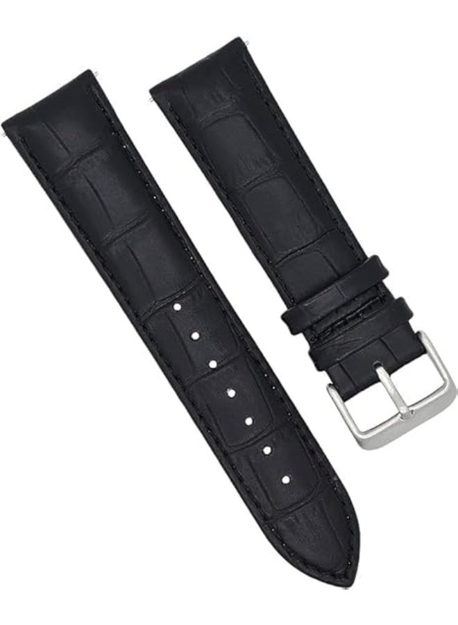 سوار ساعة جلد 20 ملم لساعة سامسونج جالاكسي 46 ملم/جالاكسي 3 (45 ملم/46 ملم)، جير 2/جير S3 ، هواوي 2 كلاسيك/3/3 برو/جي تي (42 ملم، 46 ملم، 2e، رانر)/(GT2، GT2 برو، GT3)_أسود - Image 4